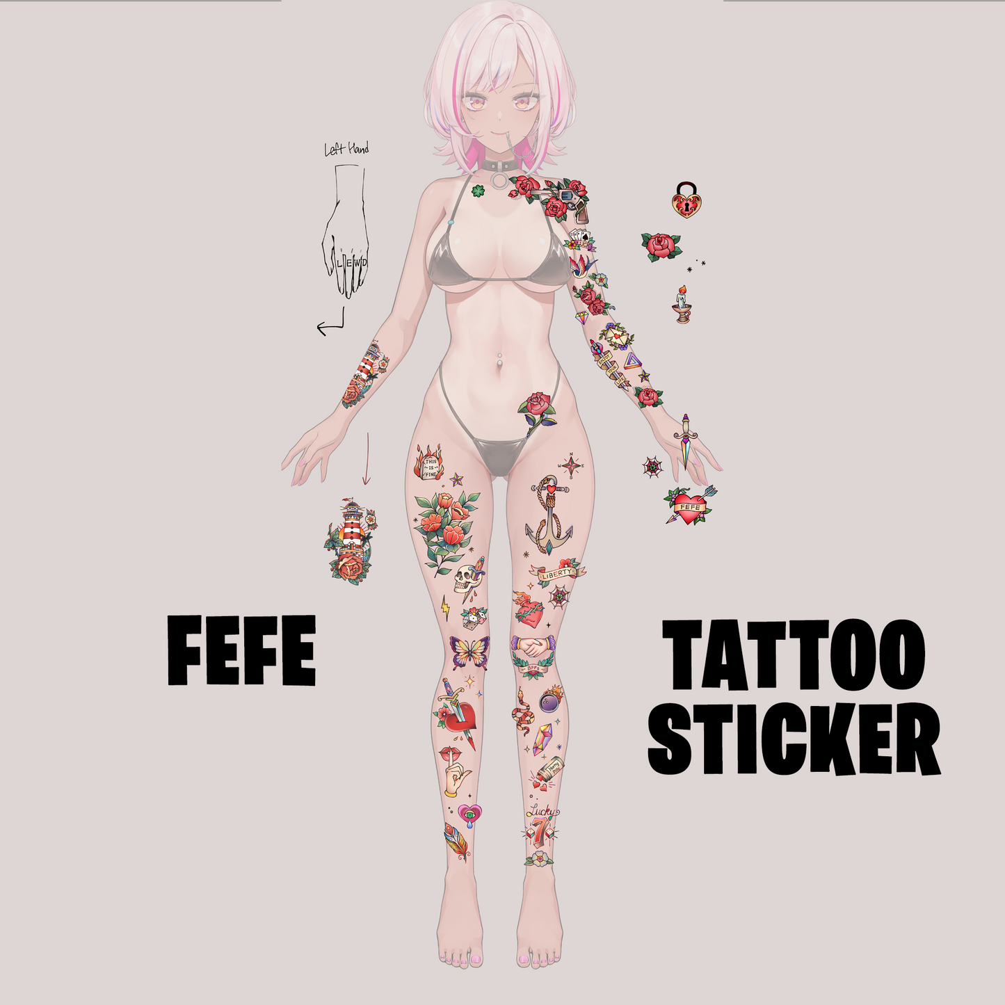 FeFe Tattoo Sticker